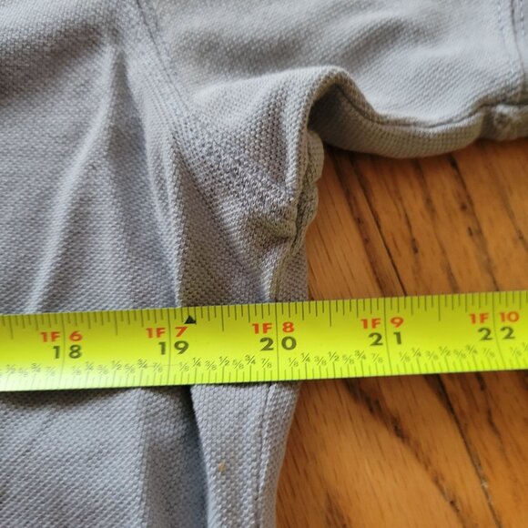 Eddie Bauer Women's Medium Gray Cotton Button-Up Mock Neck Short Sleeve Shirt - Picture 3 of 4